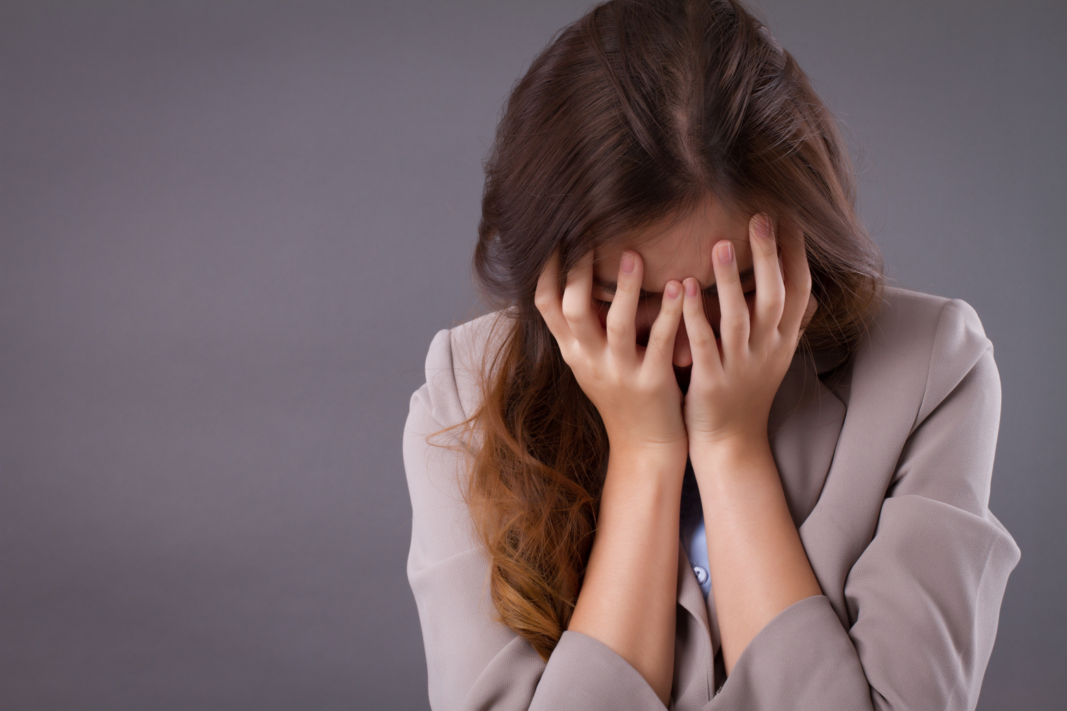 failed, sad business woman facepalm